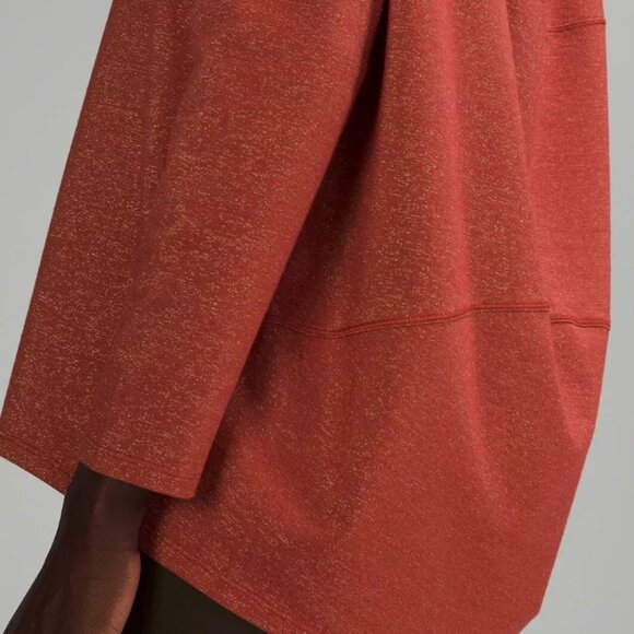 (6987) Lululemon Back In Action Long Sleeve in RED *SPARKLE **RARE Sz4 - Picture 1 of 8